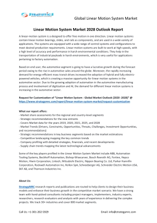 Linear Motion System Market Forecasts to 2028