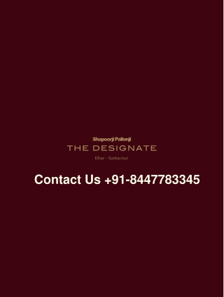 Shapoorji Pallonji The Designate - Embracing a Rewarding Lifestyle - Brochure
