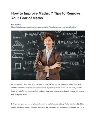 How to Improve Maths: 7 Tips to Remove Your Fear of Maths