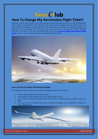 How To Change My Aeromexico Flight Ticket