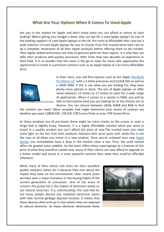What Are Your Options When It Comes To Used Apple