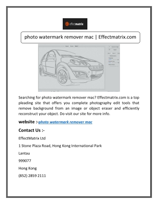 photo watermark remover mac | Effectmatrix.com