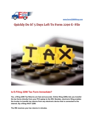 Tax Form 2290 Online | Heavy Use Tax | IRS Form 2290 For 2021 | Tax 2290