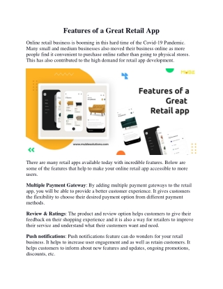 Features of a Great Retail App