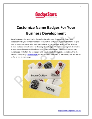 Customize Name Badges For Your Business Development