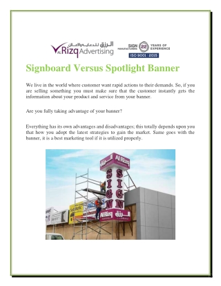 Signboard Versus Spotlight Banner