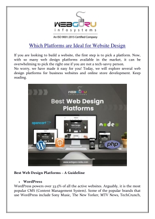 Which Platforms are Ideal for Website Design