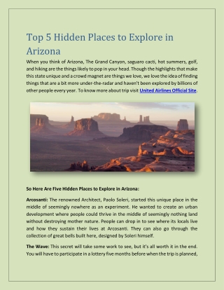 Top 5 Hidden Places to Explore in Arizona