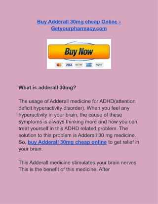 Buy Adderall 30mg cheap Online - Getyourpharmacy.com