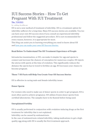 IUI Success Stories - How To Get Pregnant With IUI Treatment