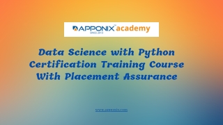 Data Science with Python Certification Training Course by Apponix