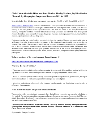 Global Non-Alcoholic Wine and Beer Market