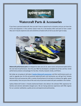 Watercraft Parts & Accessories