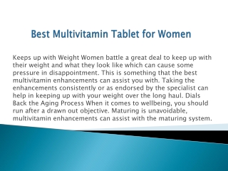 Best Multivitamin Tablet for Women