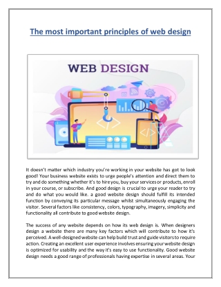 The most important principles of web design