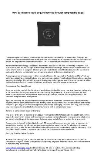PDF - How businesses could acquire benefits through compostable bags.