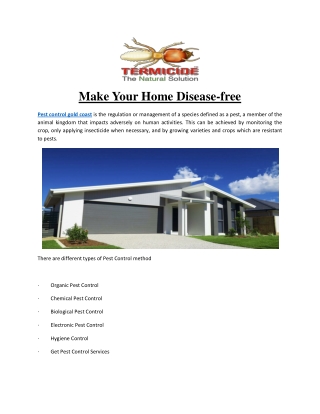 Make Your Home Disease-free