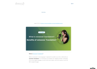 What is Voiceover Translation