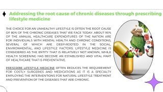 Addressing the root cause of chronic diseases through prescribing lifestyle medicine
