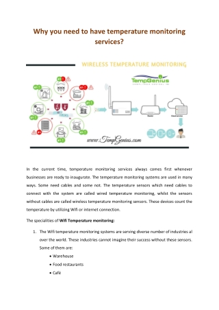 Why you need to have temperature monitoring services