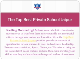 The Top Best Private School Jaipur