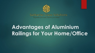 Advantages of Aluminium Railings for Your HomeOffice