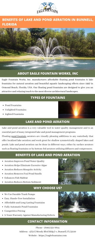 Benefits of Lake and Pond Aeration in Bunnell, Florida