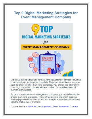 Top 9 Digital Marketing Strategies for Event Management Company