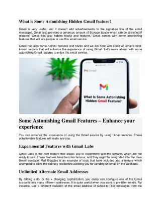 What is Some Astonishing Hidden Gmail feature?