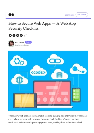 How to Secure Web Apps — A Web App Security Checklist