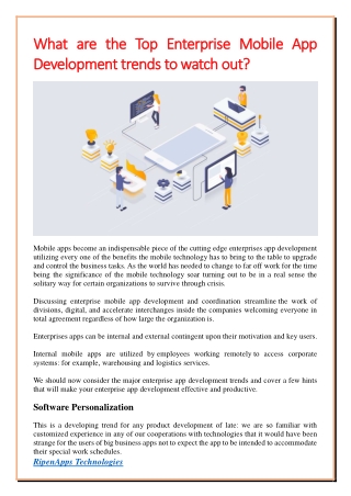 What are the Top Enterprise Mobile App Development trends to watch out