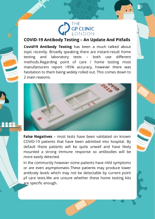 COVID-19 Antibody Medical Testing Service in London