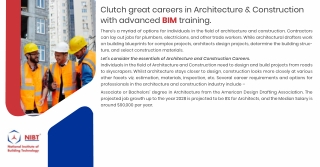 Clutch great careers in Architecture and Construction with advanced BIM training