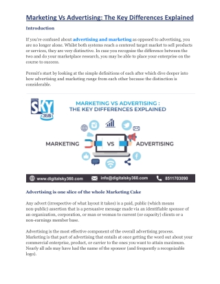 Marketing Vs Advertising The Key Differences Explained