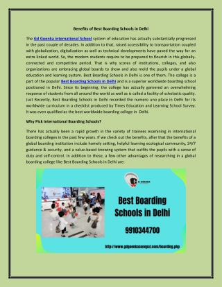 Benefits of Best Boarding Schools in Delhi