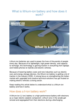 What is lithium-ion battery and how does it work