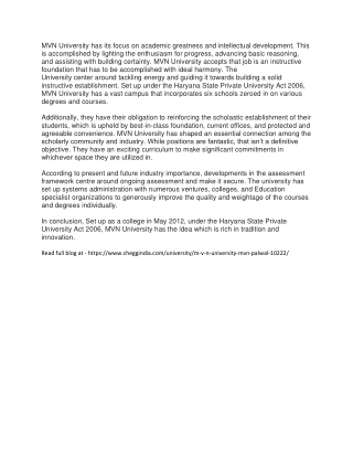 M V N University - [MVN], Palwal