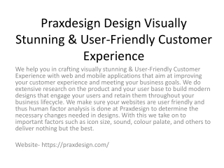 Praxdesign Design Visually Stunning & User-Friendly Customer Experience