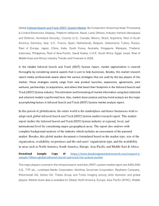 Infrared Search and Track (IRST) System Market