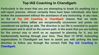 Top IAS Coaching in Chandigarh