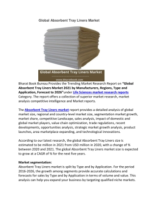 Global Absorbent Tray Liners Market