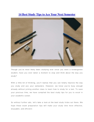 14 Best Study Tips to Ace Your Next Semester