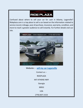 Sell My Car Loganville | Rideplaza.com