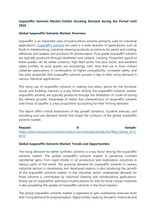 Isoparaffin is an important class of hydrocarbon solvents