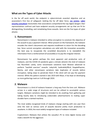 What are the Types of Cyber Attacks