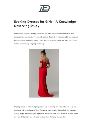 Evening Dresses for Girls