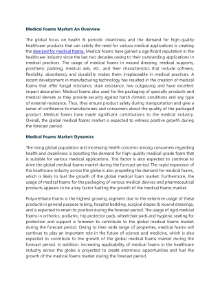 Medical Foams Market