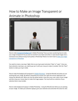 How to Make an Image Transparent or Animate in Photoshop