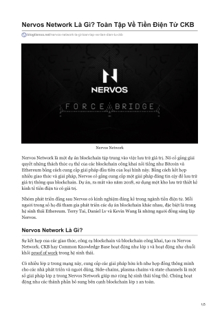 Nervos Network Là Gì Toàn Tập Về Tiền Điện Tử CKB