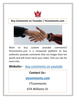 Buy Comments on Youtube | Ytcomments.com